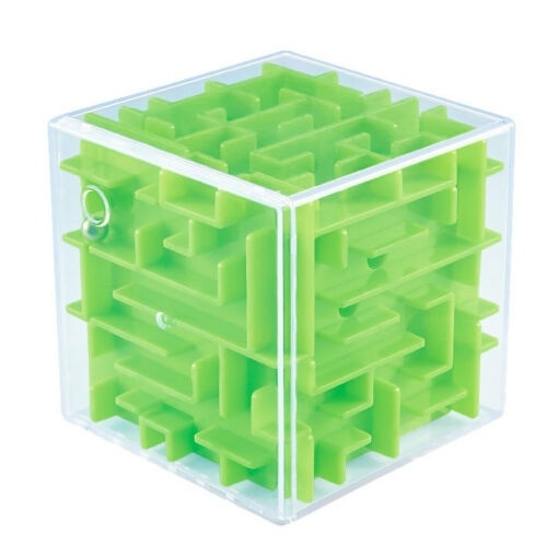 Labyrinth game in cube, Green in the group TOYS, KIDS & BABY PRODUCTS / Games / Children\'s games at TP E-commerce Nordic AB (38-81615)