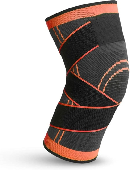 Knee pads with compression, Orange/Black, Medium in the group Sport, leisure & Hobby / Exercise equipment / Exercise accessories at TP E-commerce Nordic AB (38-81679)