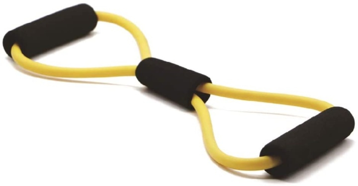 Resistance band/Rubber band with handle, Yellow in the group Sport, leisure & Hobby / Exercise equipment / Exercise accessories at TP E-commerce Nordic AB (38-81692)