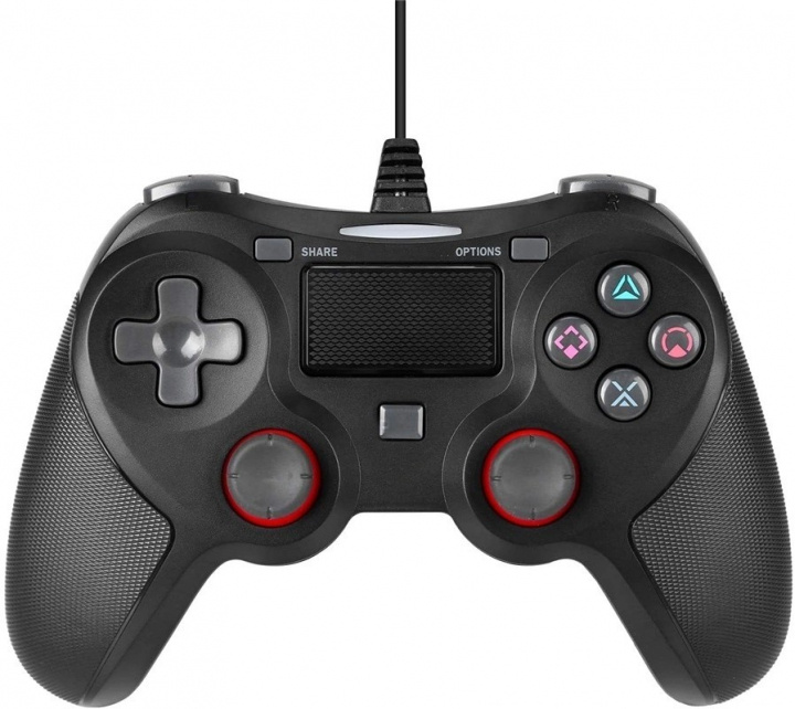 Wired controller for PS4, PC, Black in the group HOME ELECTRONICS / Game consoles & Accessories / Sony PlayStation 3 at TP E-commerce Nordic AB (38-81698)