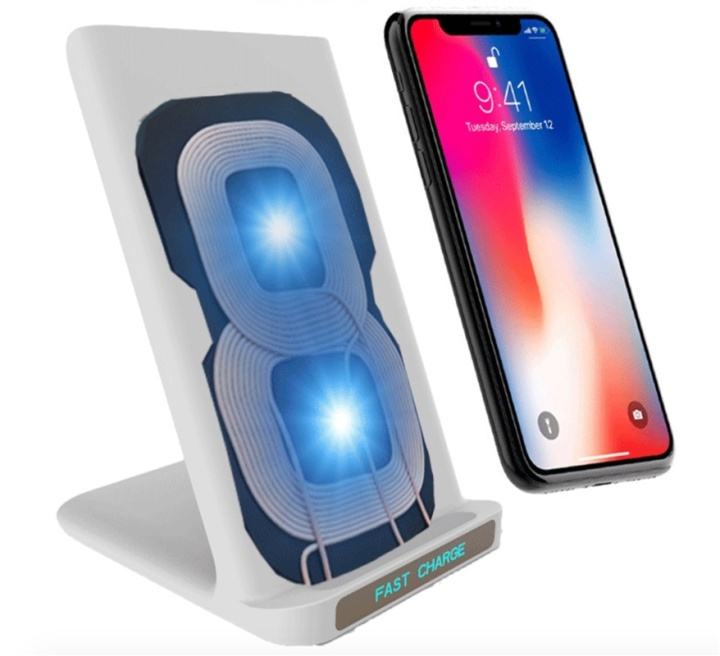 Wireless charger Qi Charging Stand, White in the group SMARTPHONE & TABLETS / Chargers & Cables / Wireless Qi chargers at TP E-commerce Nordic AB (38-81724)