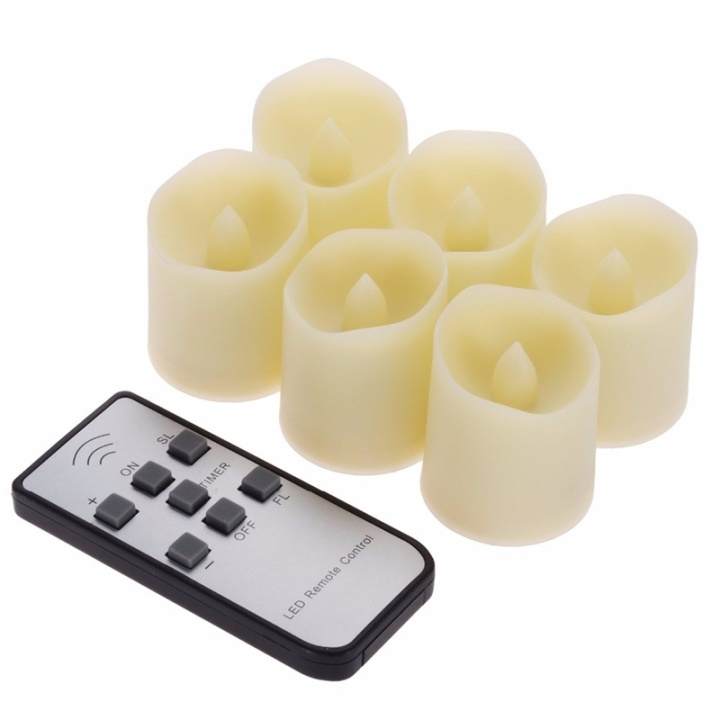 Small LED Block Candles 6-pack with remote control in the group HOME ELECTRONICS / Lighting / Other lighting at TP E-commerce Nordic AB (38-81810)