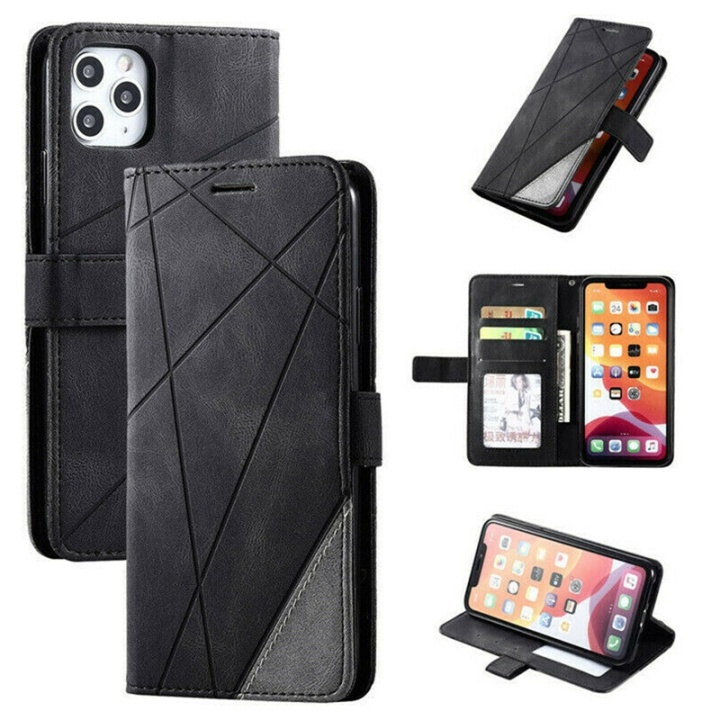 Mobile case with 3 card slots for iPhone 12 Mini, Black. in the group SMARTPHONE & TABLETS / Phone cases / Apple / iPhone 12 Mini / Wallet Case at TP E-commerce Nordic AB (38-81823)