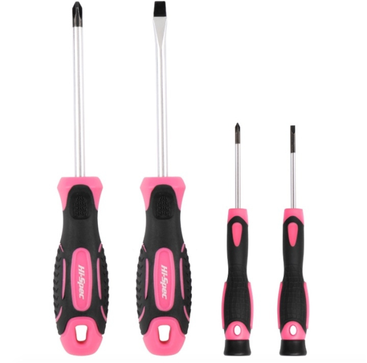 Set of 4 screwdrivers, Pink in the group HOME, HOUSEHOLD & GARDEN / Tools / Other tools & Accesories at TP E-commerce Nordic AB (38-81939)