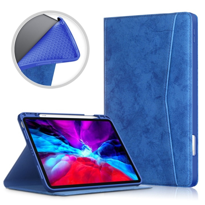 Case with pocket for iPad Air 4 (2020), Blue in the group SMARTPHONE & TABLETS / Tablet cases / Apple iPad at TP E-commerce Nordic AB (38-81961)