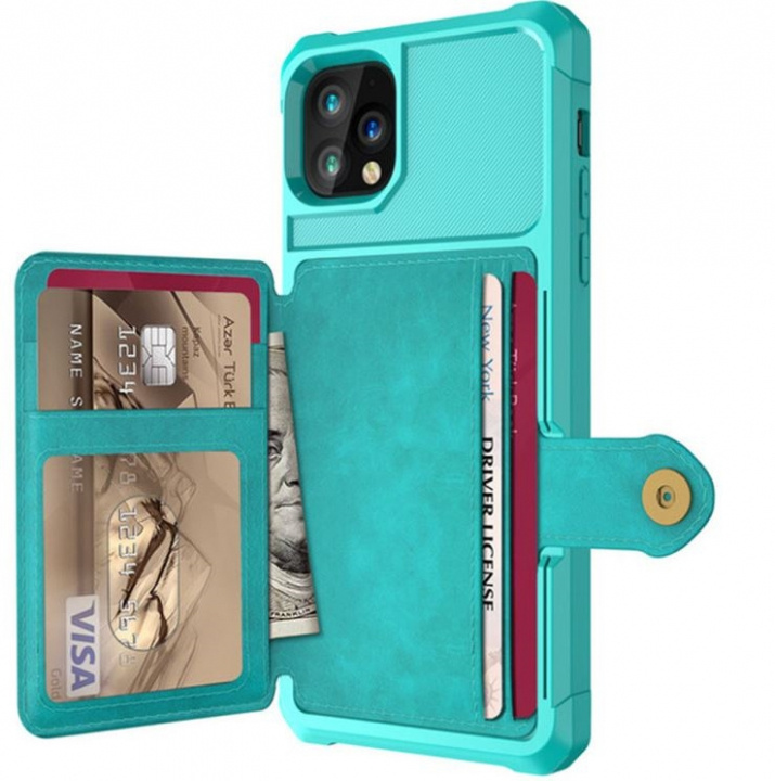 Case with card holder for iPhone 12 Pro Max, Green in the group SMARTPHONE & TABLETS / Phone cases / Apple / iPhone 12 Pro / Cases at TP E-commerce Nordic AB (38-81977)
