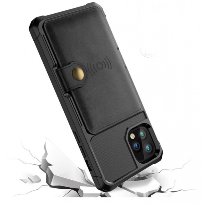 Case with card holder for iPhone 12 mini, Black in the group SMARTPHONE & TABLETS / Phone cases / Apple / iPhone 12 Mini / Cases at TP E-commerce Nordic AB (38-81978)