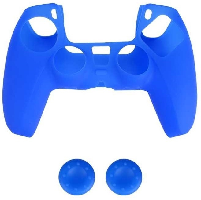 Silicone grip and 2 x Silicone cap for PS5 controller, Blue. in the group HOME ELECTRONICS / Game consoles & Accessories / Sony PlayStation 5 at TP E-commerce Nordic AB (38-82105)