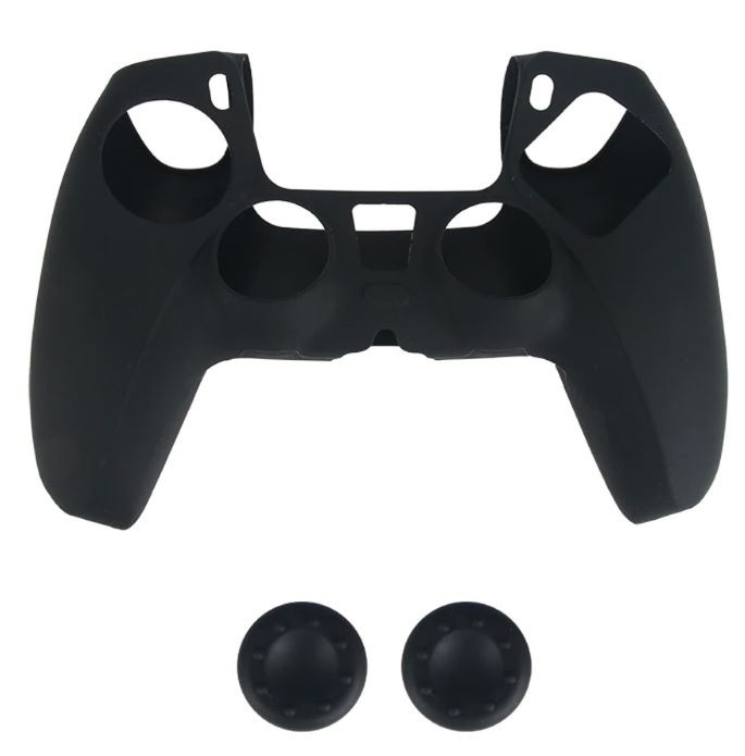 Silicone Grip and 2 x Silicone Cap for PS5 Control, Black in the group HOME ELECTRONICS / Game consoles & Accessories / Sony PlayStation 5 / Accessories at TP E-commerce Nordic AB (38-82117)