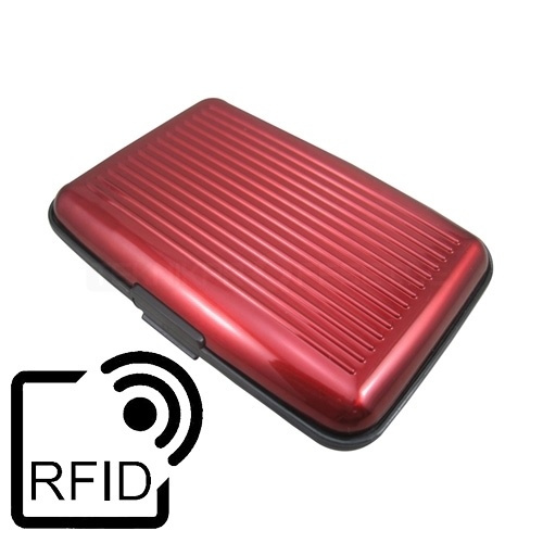 Plastic wallet with 6 card slots, RFID Protection, Red in the group Sport, leisure & Hobby / Fun stuff / Smart home at TP E-commerce Nordic AB (38-82141)