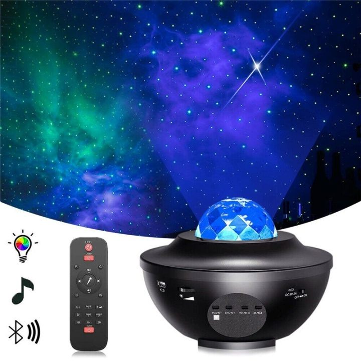Galaxy lamp, Star projector with Bluetooth speaker in the group HOME ELECTRONICS / Lighting / Night lights at TP E-commerce Nordic AB (38-82189)