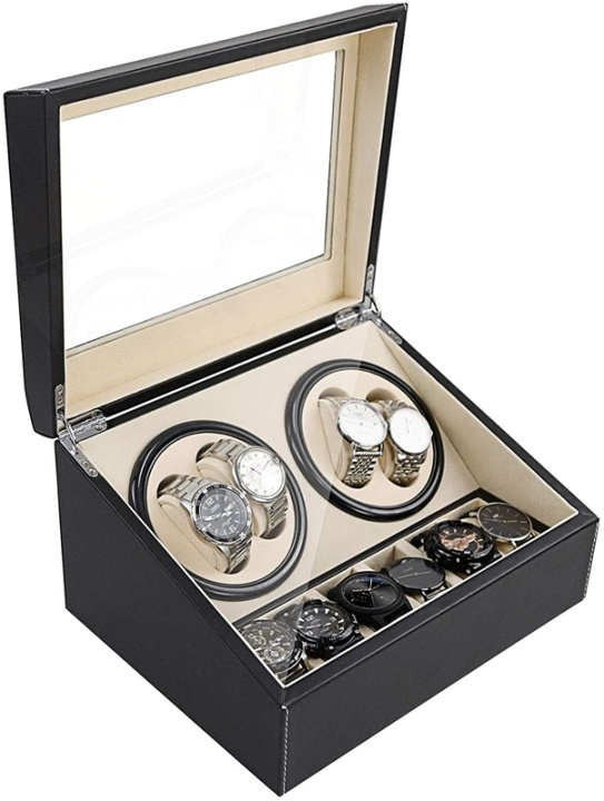 Watch winder/klocksnurra för flera klockor, Svart in the group HOME, HOUSEHOLD & GARDEN / Watches & Counters / Accessories at TP E-commerce Nordic AB (38-82276)