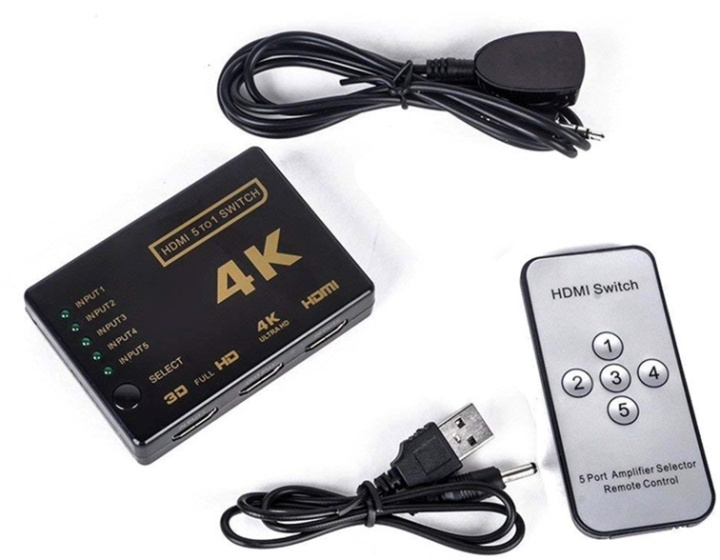 HDMI Switch, 5 to 1 in the group COMPUTERS & PERIPHERALS / Computer cables / Switches at TP E-commerce Nordic AB (38-82384)