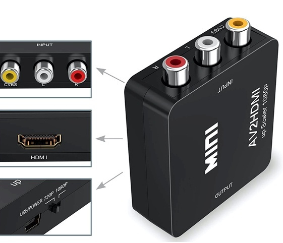 AV2HDMI, Upscaler 1080P in the group COMPUTERS & PERIPHERALS / Computer cables / Switches at TP E-commerce Nordic AB (38-82385)