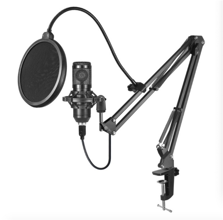 Professional microphone including stand for music, podcasting, and streaming. in the group COMPUTERS & PERIPHERALS / Computer accessories / Microphones at TP E-commerce Nordic AB (38-82451)