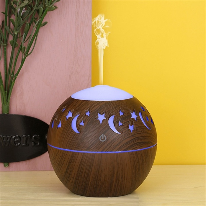 Humidifier/Aroma Diffuser with 7 LEDs, Dark wood with night sky in the group HOME, HOUSEHOLD & GARDEN / Fans & Climate products / Humidifiers at TP E-commerce Nordic AB (38-82516)