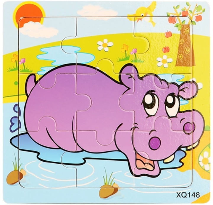 9-piece puzzle, Hippopotamus in the group TOYS, KIDS & BABY PRODUCTS / Toys / Kids puzzle at TP E-commerce Nordic AB (38-82595)