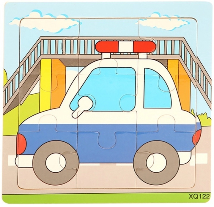 9-piece puzzle, Police car in the group TOYS, KIDS & BABY PRODUCTS / Toys / Puzzles at TP E-commerce Nordic AB (38-82602)