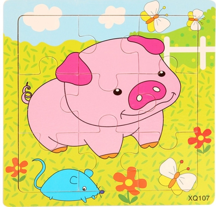 9-piece puzzle, Pig in the group TOYS, KIDS & BABY PRODUCTS / Toys / Puzzles at TP E-commerce Nordic AB (38-82603)