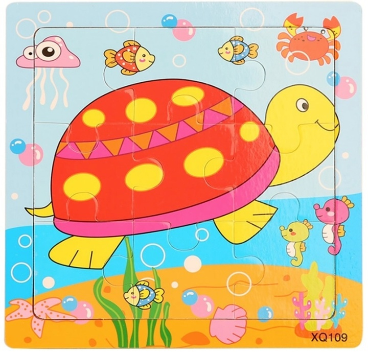 9-piece puzzle, Turtle in the group TOYS, KIDS & BABY PRODUCTS / Toys / Kids puzzle at TP E-commerce Nordic AB (38-82607)