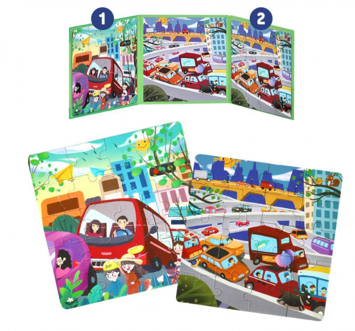 40-piece magnetic puzzle, City traffic in the group TOYS, KIDS & BABY PRODUCTS / Toys / Puzzles at TP E-commerce Nordic AB (38-82617)
