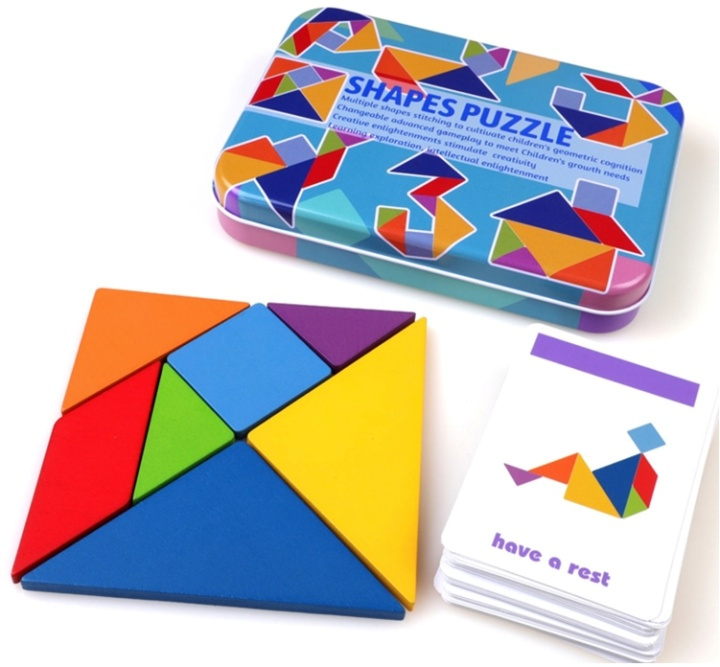 Tangram pussel i trä in the group TOYS, KIDS & BABY PRODUCTS / Toys / Kids puzzle at TP E-commerce Nordic AB (38-82619)