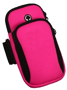 Wrist bag with headphone input, Pink in the group SMARTPHONE & TABLETS / Excercise, home & leisure / Sports bracelet at TP E-commerce Nordic AB (38-82632)