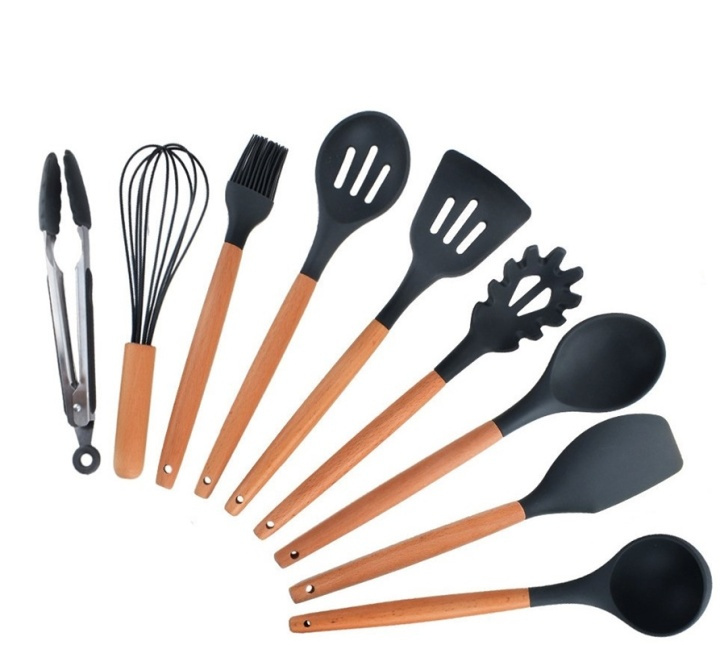 Kitchen utensil set 9 pieces, Black in the group HOME, HOUSEHOLD & GARDEN / Kitchen utensils / Other kitchen tools at TP E-commerce Nordic AB (38-82741)