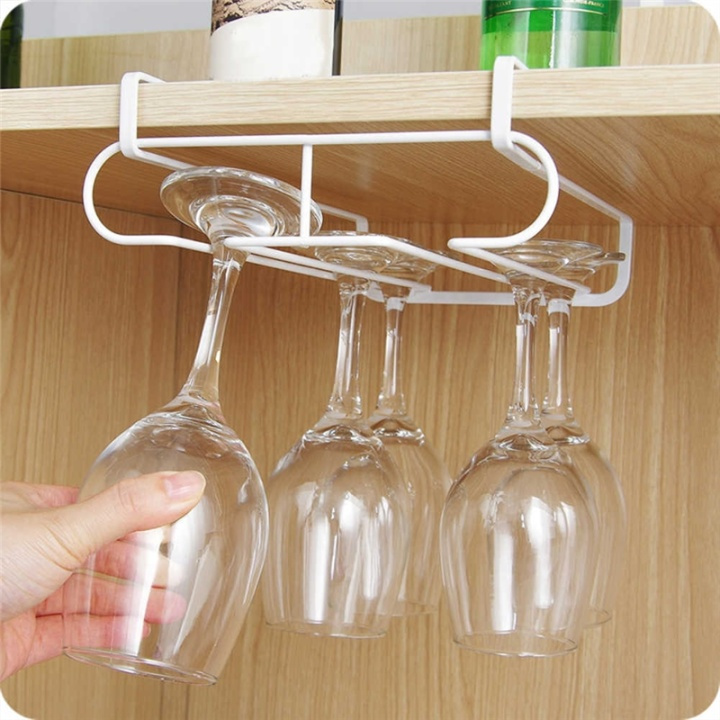 Wine glass holder in metal for 6 glasses, White. in the group HOME, HOUSEHOLD & GARDEN / Kitchen utensils / Wine & Drink accessories at TP E-commerce Nordic AB (38-82767)