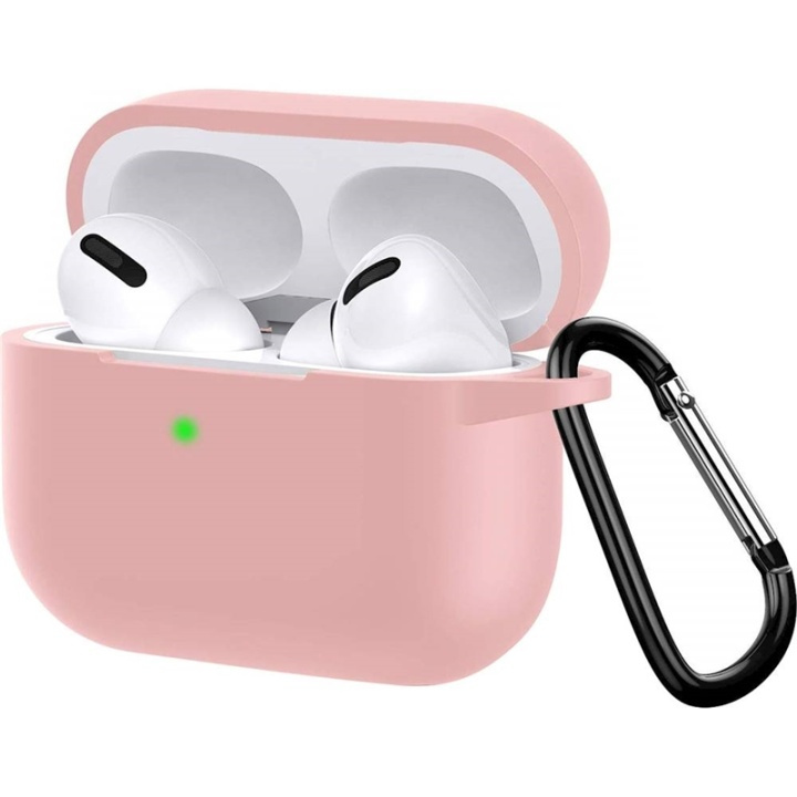 Silicone protective case with hook for Airpods Pro, Pink in the group HOME ELECTRONICS / Audio & Picture / Headphones & Accessories / Accessories at TP E-commerce Nordic AB (38-82793)