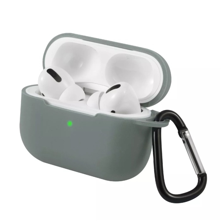 Silicone shell with hook for Airpods Pro, Grey in the group HOME ELECTRONICS / Audio & Picture / Headphones & Accessories / Accessories at TP E-commerce Nordic AB (38-82796)