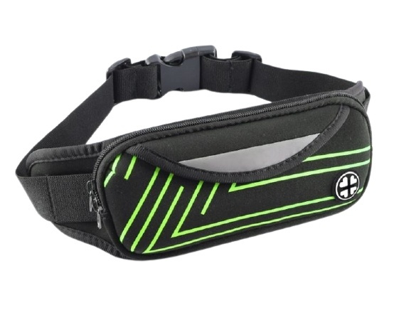 Sporty waist bag with stripes, Green in the group SMARTPHONE & TABLETS / Phone cases / Universal protection / Wallet Case at TP E-commerce Nordic AB (38-82825)