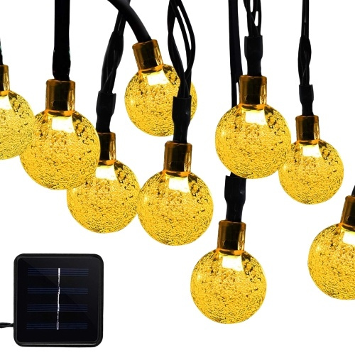 String lights with round bulbs 22M Solar-powered, Warm white in the group HOME, HOUSEHOLD & GARDEN / Electricity & Lighting / Outdoor lighting / Solar lamp at TP E-commerce Nordic AB (38-82924)