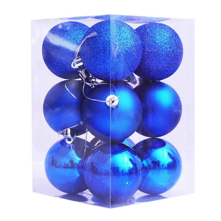 Christmas tree ornaments 24pcs, Blue in the group HOME, HOUSEHOLD & GARDEN / Interior / Christmas decorations at TP E-commerce Nordic AB (38-82930)