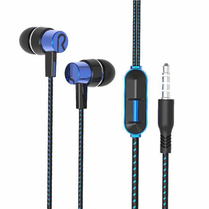 In-ear hörlur med mikrofon, Blå in the group HOME ELECTRONICS / Audio & Picture / Headphones & Accessories / Headphones at TP E-commerce Nordic AB (38-83001)