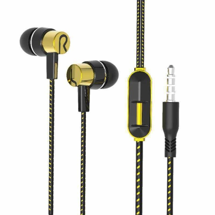 In-ear headphones with microphone, Black/Yellow in the group HOME ELECTRONICS / Audio & Picture / Headphones & Accessories / Headphones at TP E-commerce Nordic AB (38-83004)