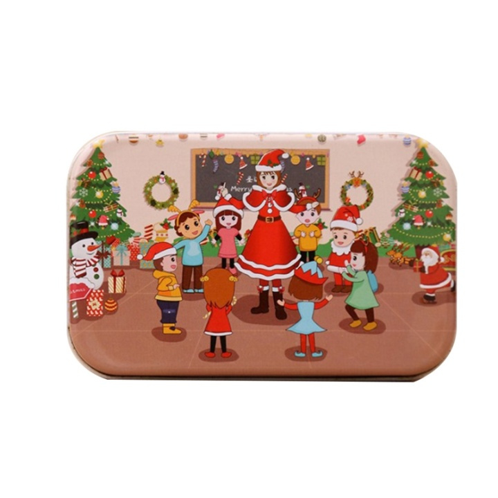 Wooden puzzle in a tin box with a Christmas theme 60 pieces, Classroom in the group TOYS, KIDS & BABY PRODUCTS / Toys / Puzzles at TP E-commerce Nordic AB (38-83019)