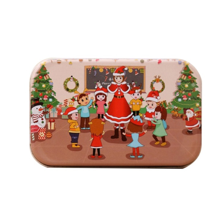 Wooden puzzle in a tin box with a Christmas theme 60 pieces, Classroom in the group TOYS, KIDS & BABY PRODUCTS / Toys / Kids puzzle at TP E-commerce Nordic AB (38-83019)