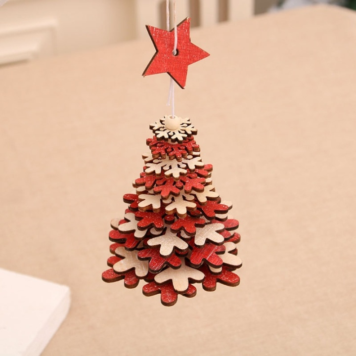 Christmas tree with wooden star, Red in the group HOME, HOUSEHOLD & GARDEN / Interior / Christmas decorations at TP E-commerce Nordic AB (38-83026)