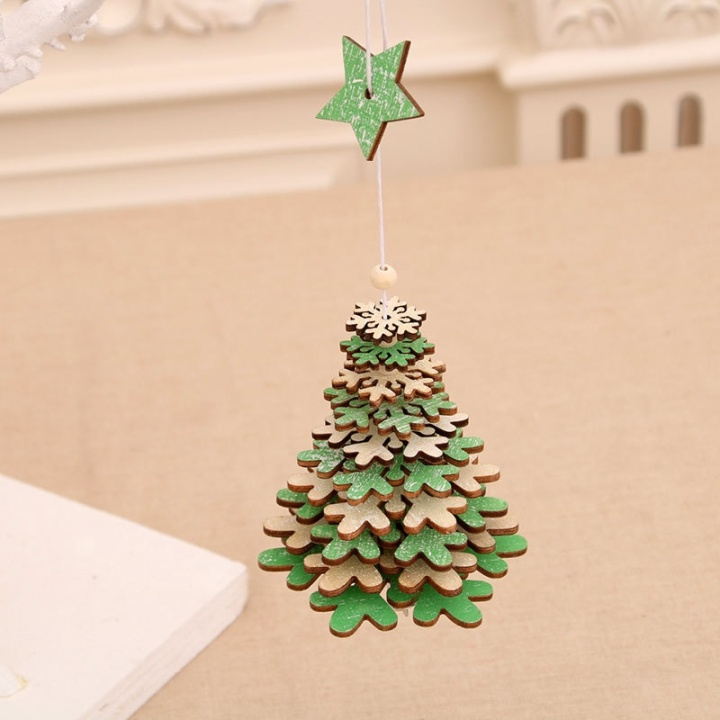 Christmas tree with wooden star, Green in the group HOME, HOUSEHOLD & GARDEN / Interior / Christmas decorations at TP E-commerce Nordic AB (38-83028)