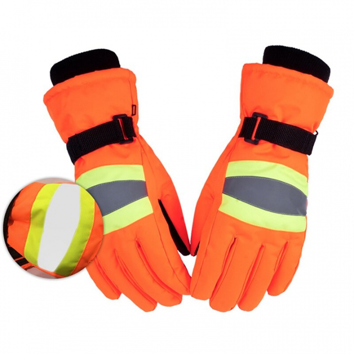 Skidhandskar i varselfärger med reflex, Orange, Strl L in the group Sport, leisure & Hobby / Accessories / Mittens & Gloves at TP E-commerce Nordic AB (38-83035)