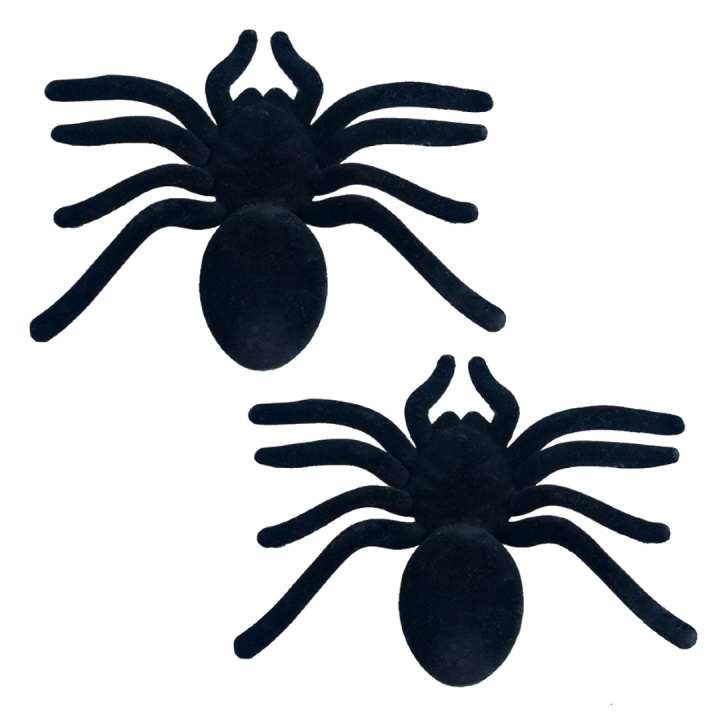 Scary spider with soft outer fabric, 16.5x10 cm, 2 pcs in the group HOME, HOUSEHOLD & GARDEN / Interior / Halloween at TP E-commerce Nordic AB (38-83060)
