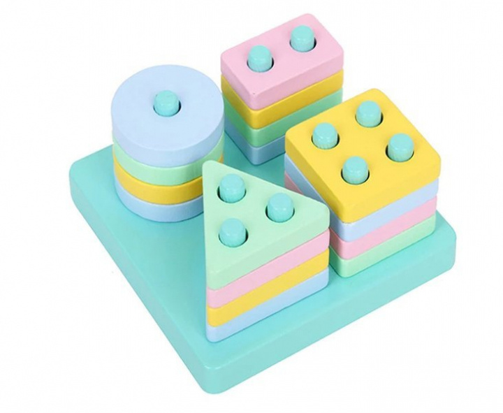 Right shape in the right place - wooden block puzzle in the group TOYS, KIDS & BABY PRODUCTS / Toys / Toys at TP E-commerce Nordic AB (38-83074)