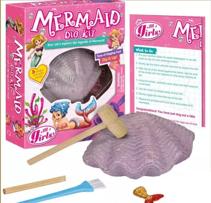 Excavation kit with seashells and mermaid in the group TOYS, KIDS & BABY PRODUCTS / Toys / Crafts at TP E-commerce Nordic AB (38-83081)