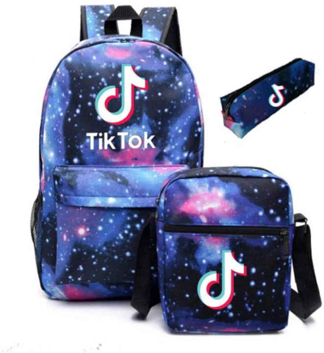 TikTok Backpack, shoulder bag and pencil case with galaxy print in the group TOYS, KIDS & BABY PRODUCTS / Travel / Bags for kids / Backpacks at TP E-commerce Nordic AB (38-83111)