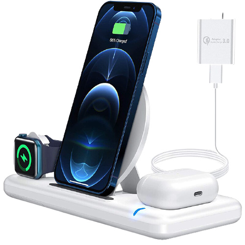3 in 1 Qi charging pad, White in the group SMARTPHONE & TABLETS / Chargers & Cables / Docking stations at TP E-commerce Nordic AB (38-83113)