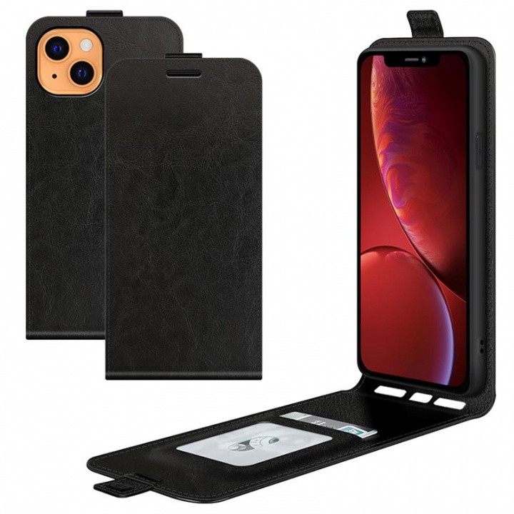 Flip case in PU leather for iPhone 13, Black. in the group SMARTPHONE & TABLETS / Phone cases / Apple / iPhone 13 / Wallet Case at TP E-commerce Nordic AB (38-83146)