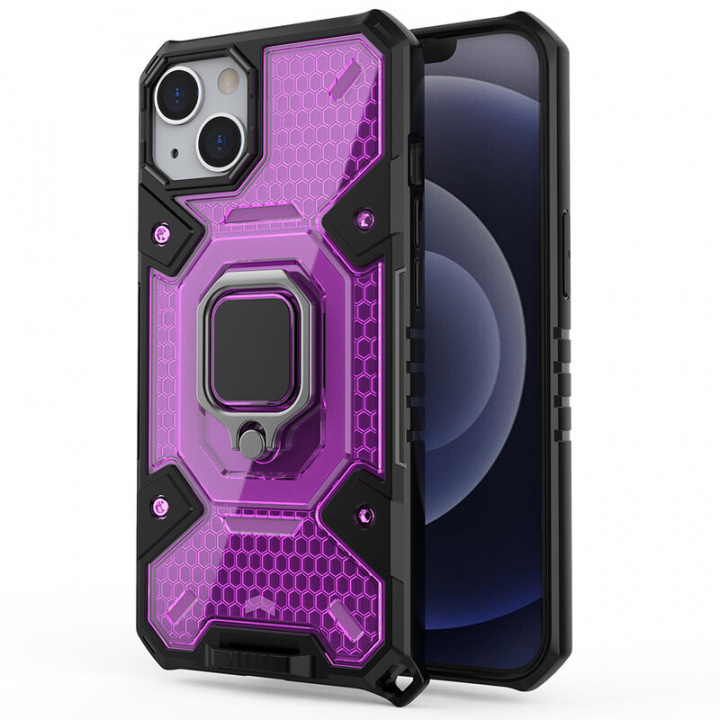Durable case for iPhone 13, Black/purple in the group SMARTPHONE & TABLETS / Phone cases / Apple / iPhone 13 / Cases at TP E-commerce Nordic AB (38-83150)