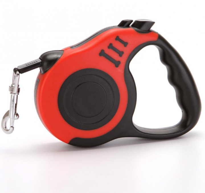 Automatic retractable leash, red, 5m in the group HOME, HOUSEHOLD & GARDEN / Pet Accessories / Dog at TP E-commerce Nordic AB (38-83178)