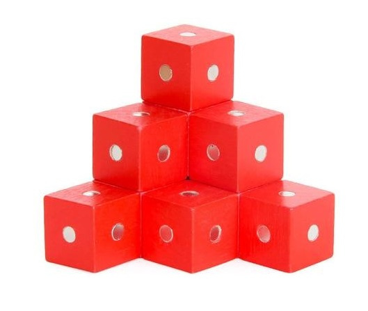 Magnetic building blocks, Red in the group TOYS, KIDS & BABY PRODUCTS / Toys / Building toys / Toy blocks at TP E-commerce Nordic AB (38-83248)